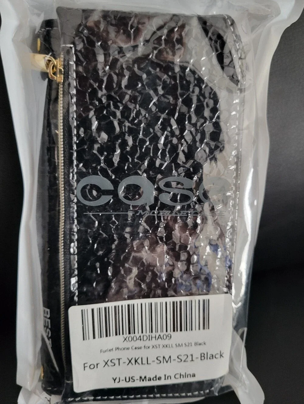 Samsung S21 Phone Black Luxury Wallet Case w/Wrist & Shoulder Straps, NWT